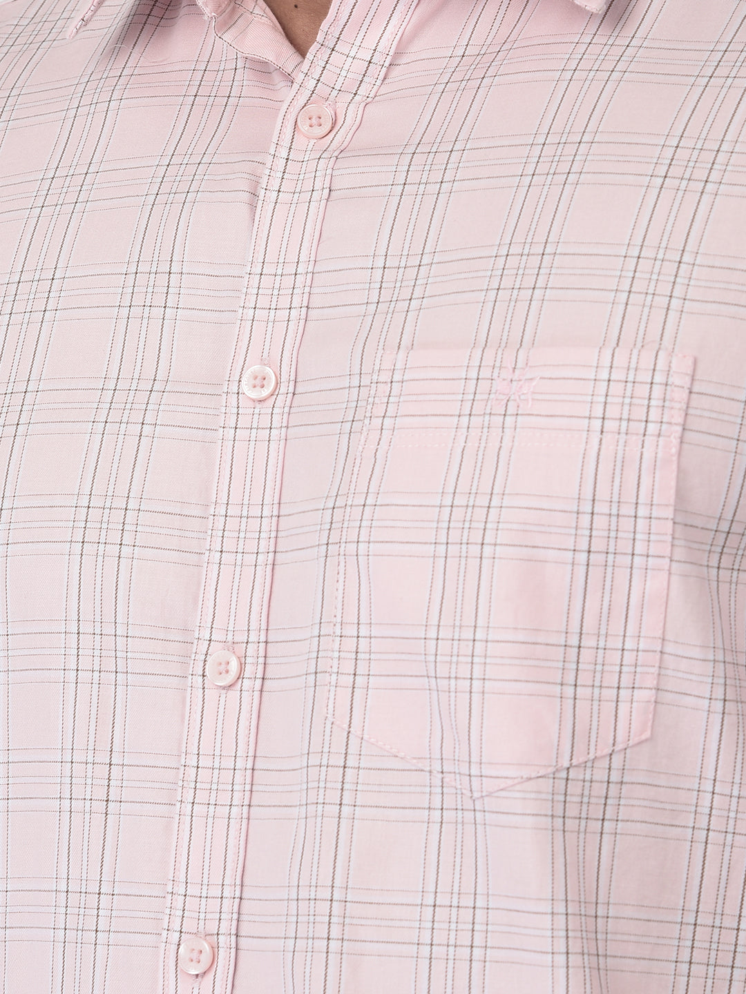 Pink Checked Short Sleeves Shirt - Men Shirts