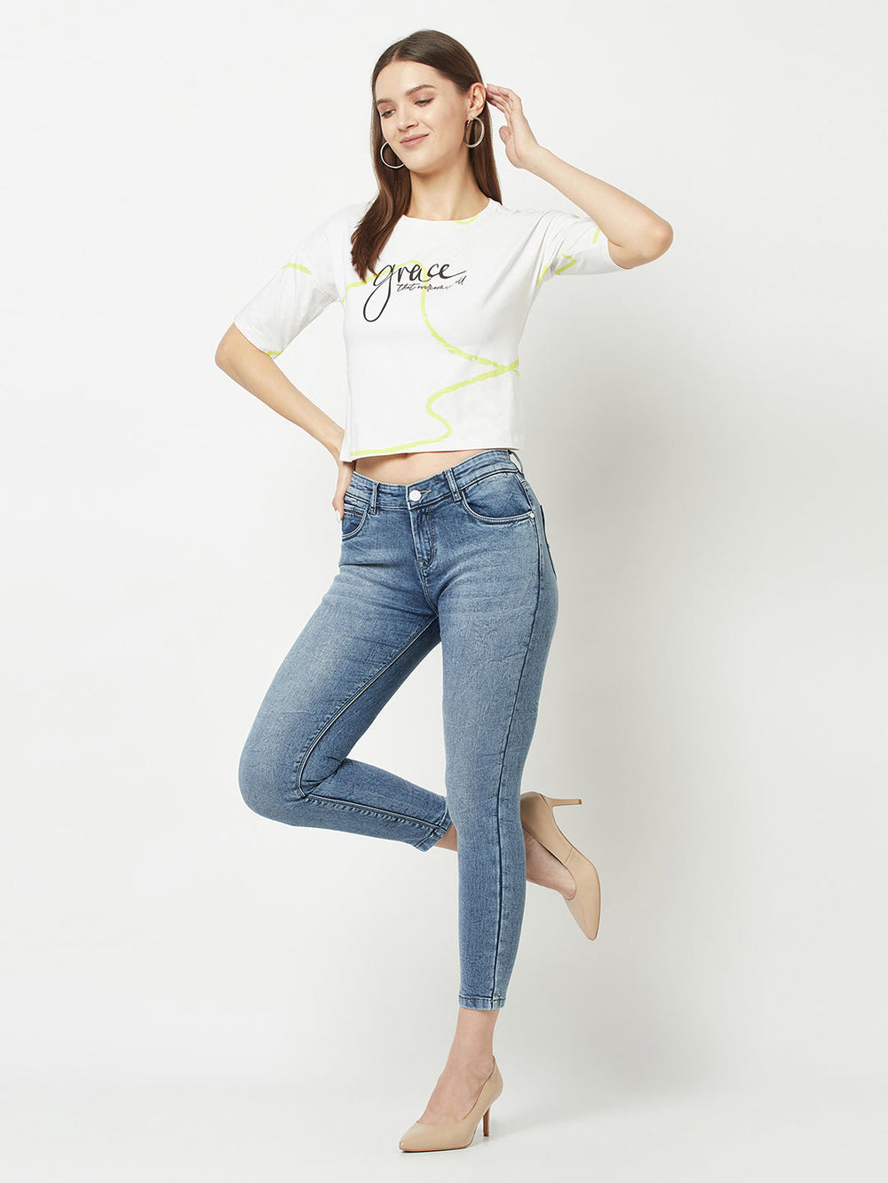  Blue Ankle-Fit Jeans