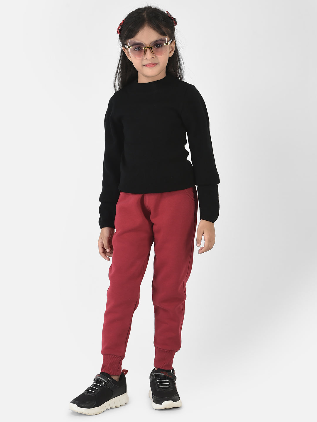 Red Joggers with Draw-cord Detailing 
