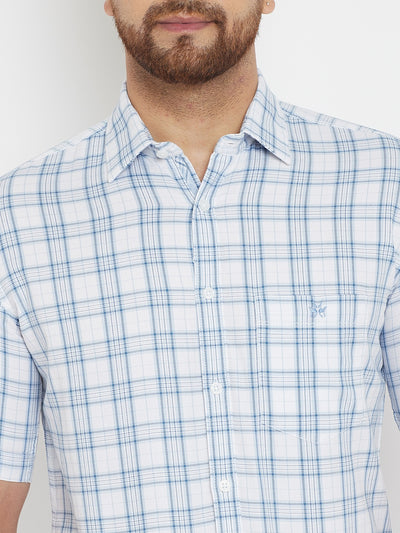 White Checked Shirt - Men Shirts