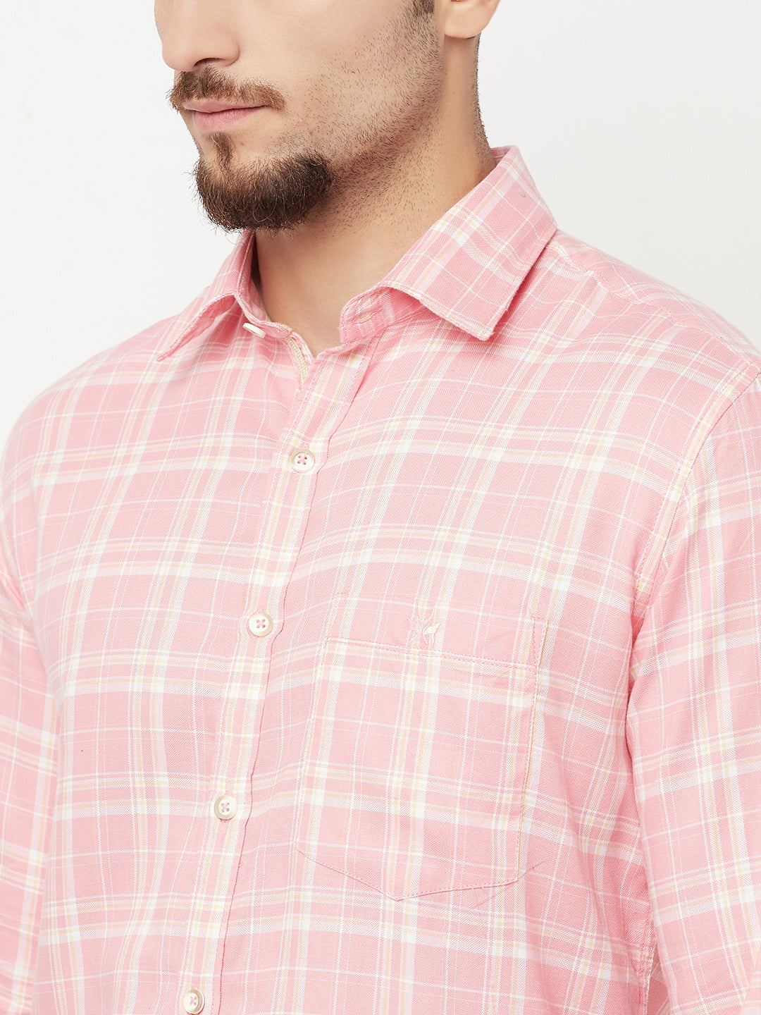 Pink Checked Casual Shirt - Men Shirts