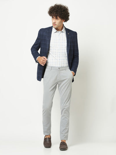  Navy Blue Checkered Blazer