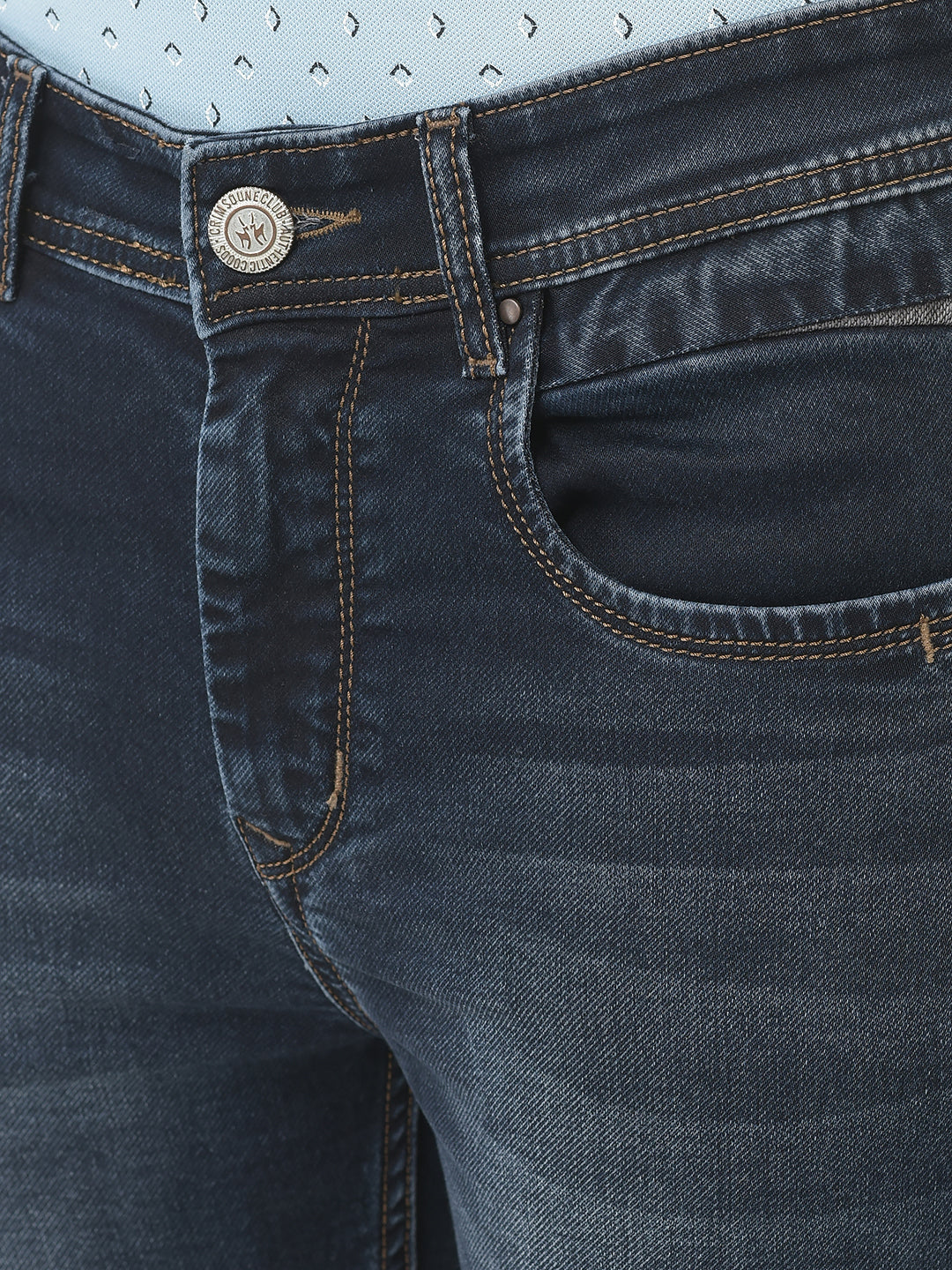  Stone-Wash Dark Blue Denims