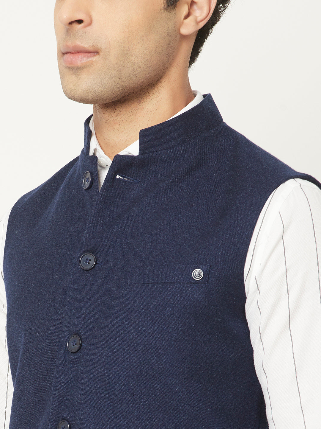 Waistcoat in Navy Blue Tone