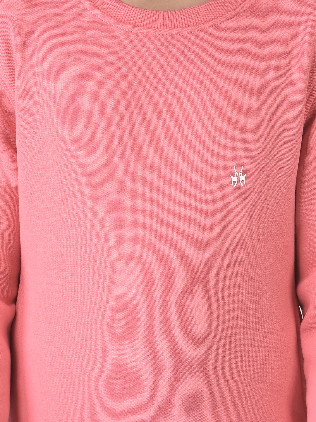  Raspberry Pink Brand-Logo Sweatshirt
