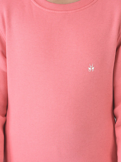  Raspberry Pink Brand-Logo Sweatshirt