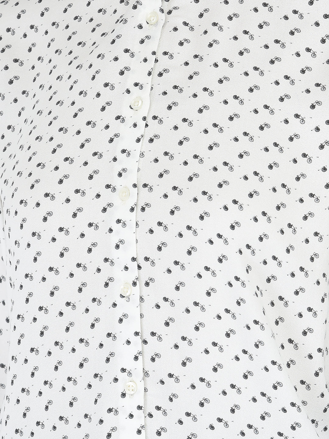 White Printed Button-Down - Women Shirts
