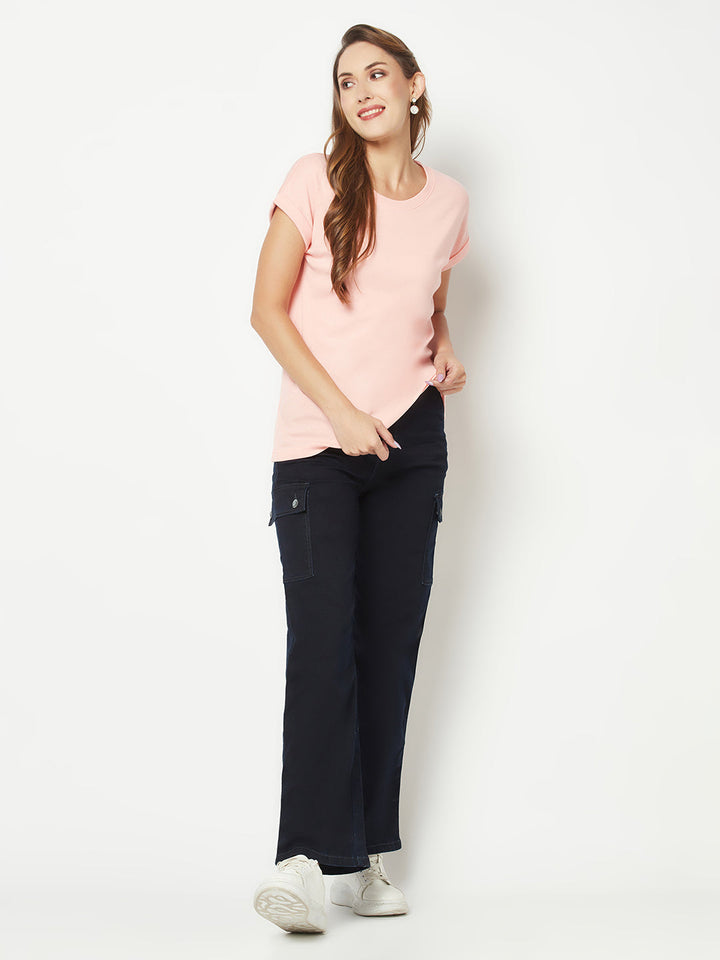  Navy Blue Cargo-Style Denims