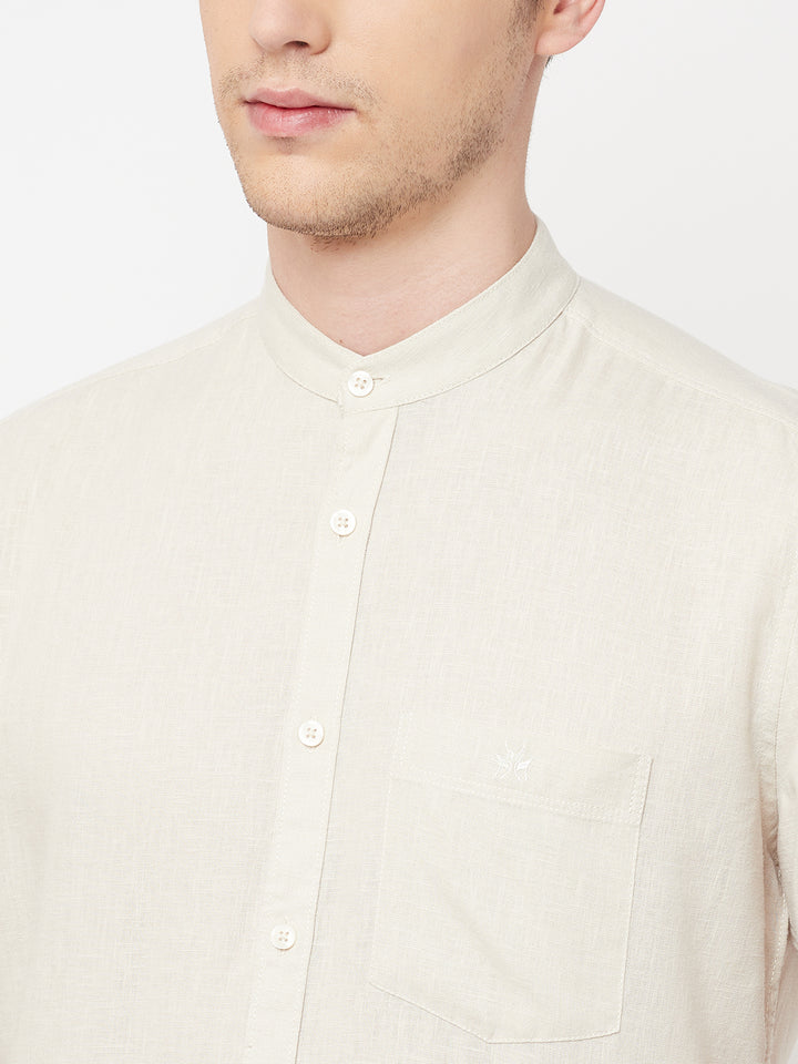 Beige Casual Shirt - Men Shirts