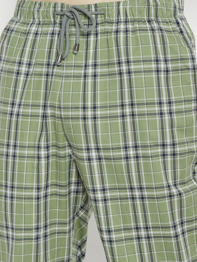 Green Checked Smart Fit Lounge Pants - Men Lounge Pants