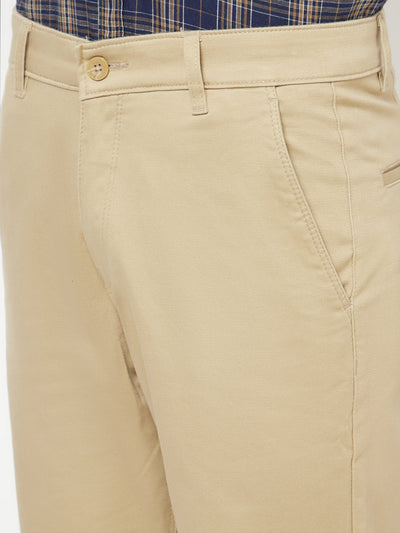 Beige Casual Trousers - Men Trousers