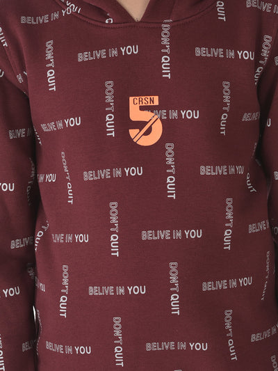  Maroon Bold Logo-Work Hoodie