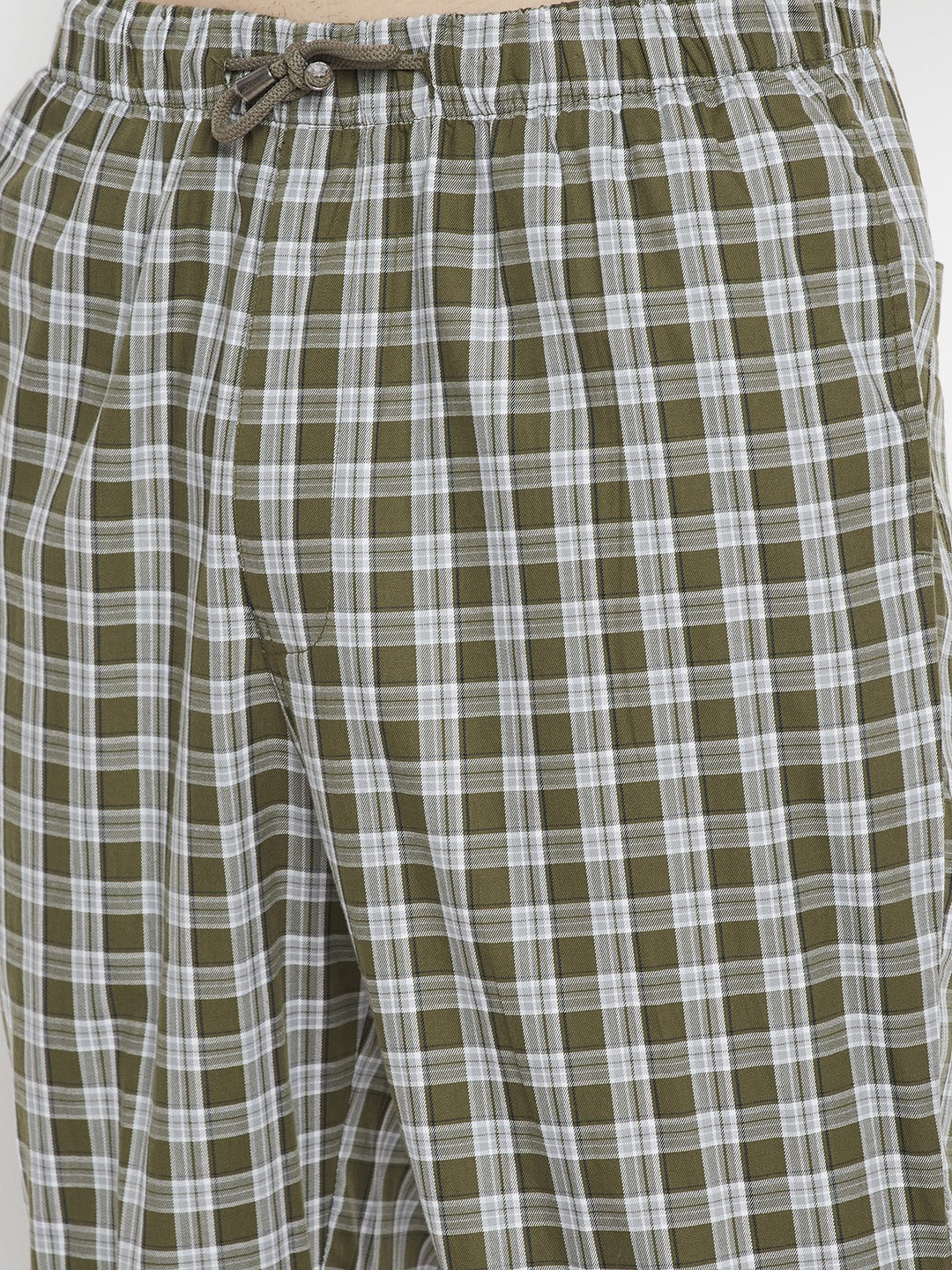 Olive Checked Smart Fit Lounge Pants - Men Lounge Pants