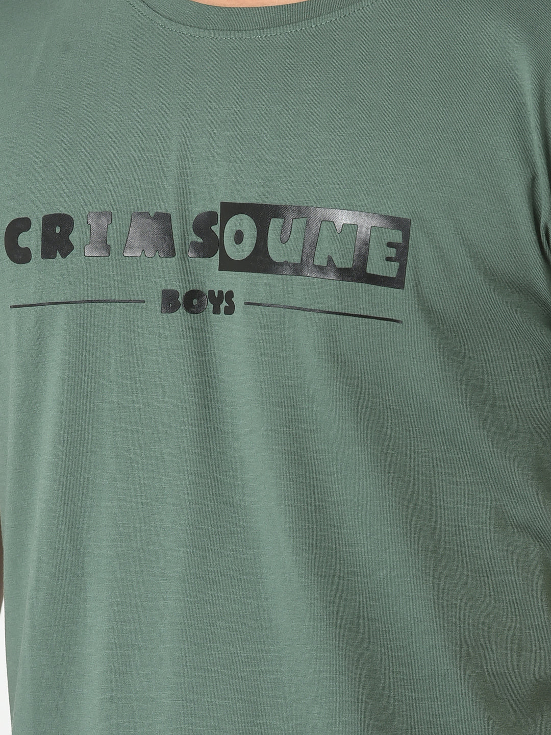 Green Typographic Brand-Logo T-Shirt-Boys T-Shirts-Crimsoune Club