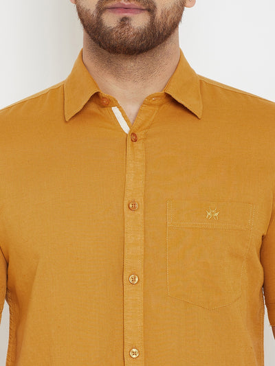 Mustard Slim Fit shirt - Men Shirts