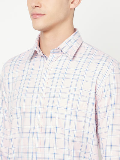 Light Pink Checked Shirt - Men Shirts