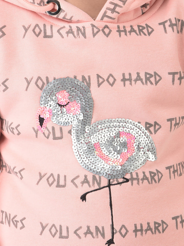  Pink Sweatshirt with Graphic Detailing 