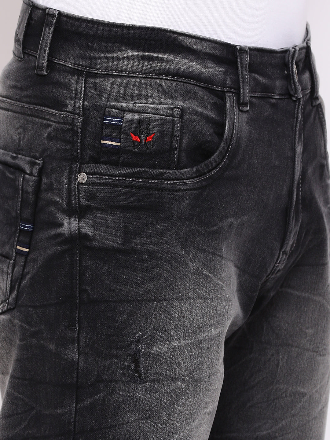 Black Slim Fit Denim shorts - Men Shorts