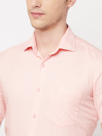 Pink Printed Casual Shirt - Men Shirts