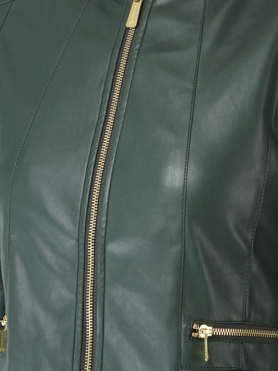  Green Faux Leather Jacket