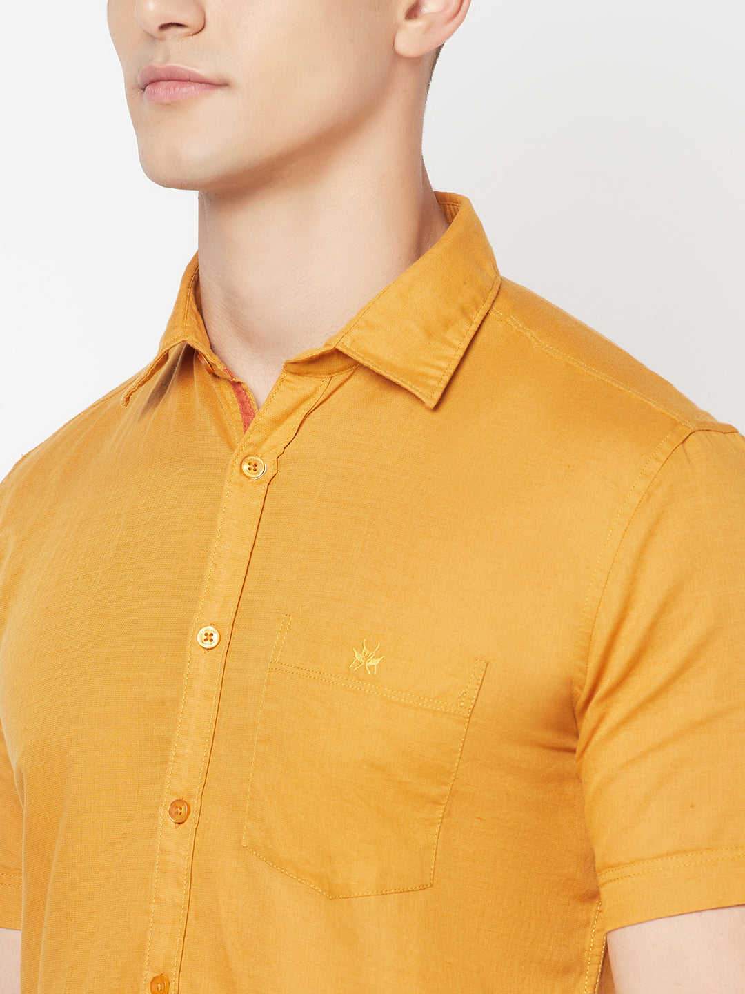 Mustard Linen Shirt - Men Shirts