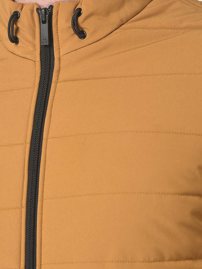  Mustard Padded Logo-Patch Jacket