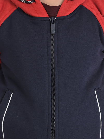 Colour-Blocked Sweatshirt with Zipper Front