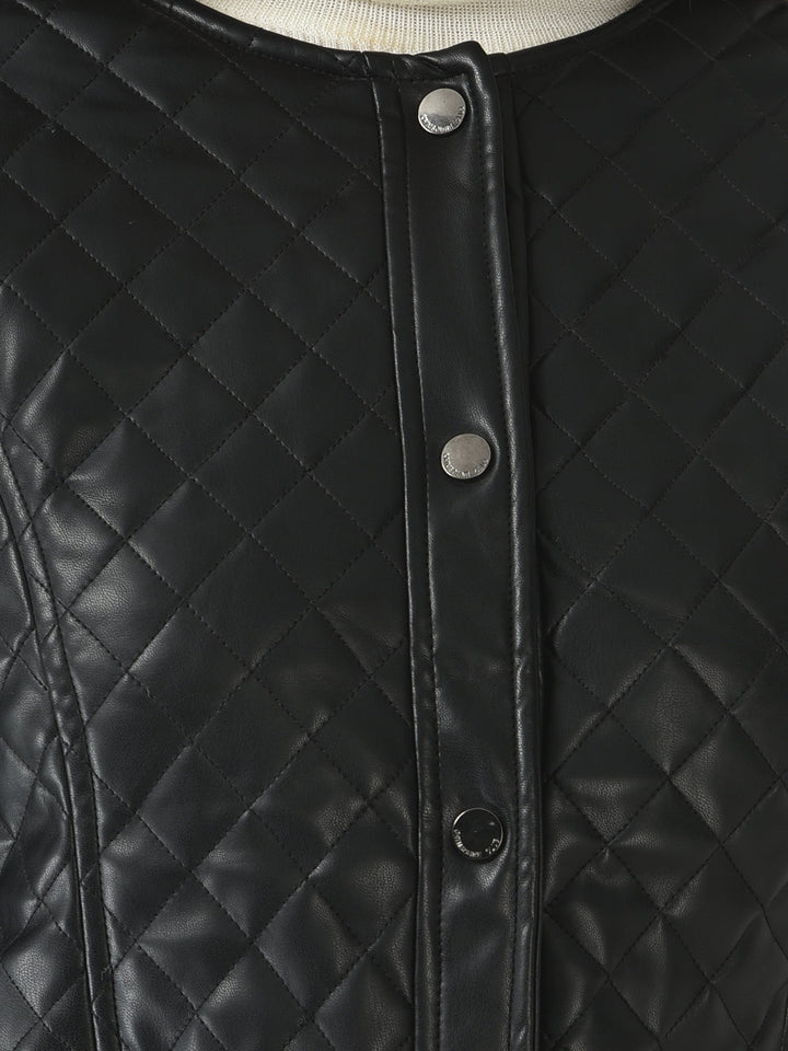  Black Quilted Leather Jacket