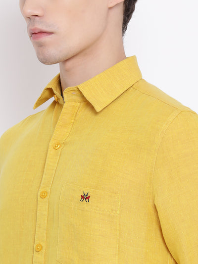 Yellow Printed Shirt - Men Shirts