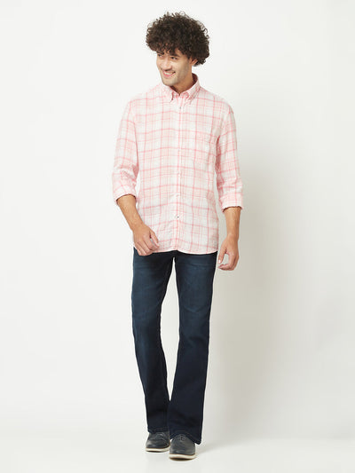 Pink Tartan Checked Flannel Shirt 