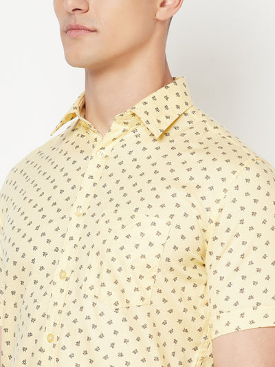 Yellow Floral Shirt - Men Shirts