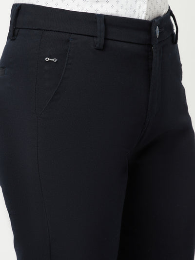 Navy Blue Trousers-Women Trousers-Crimsoune Club