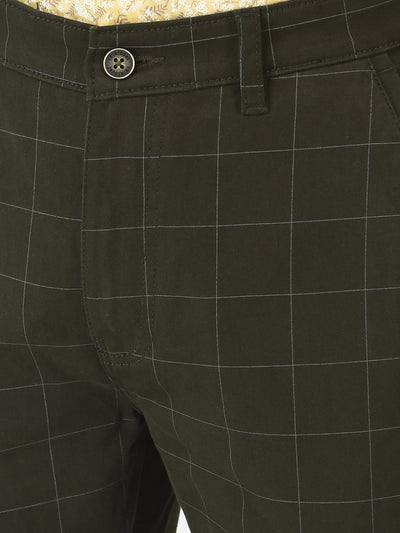  Olive Trousers in Graph Checks 