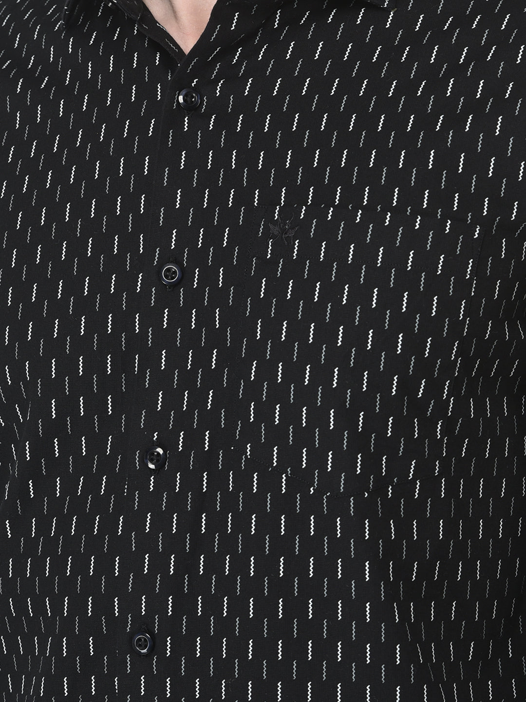  Black Geometric Print Shirt