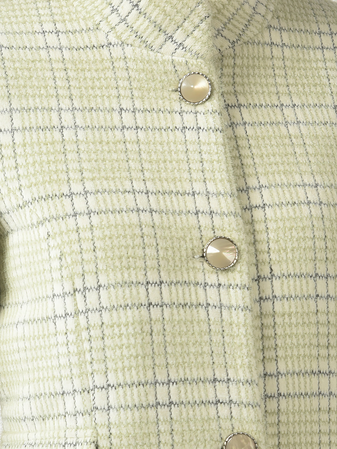  Beige Checked Over-Coat