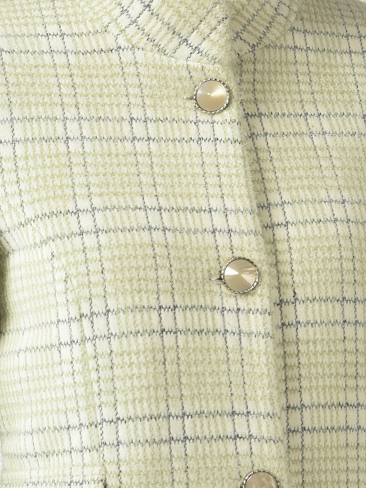  Beige Checked Over-Coat