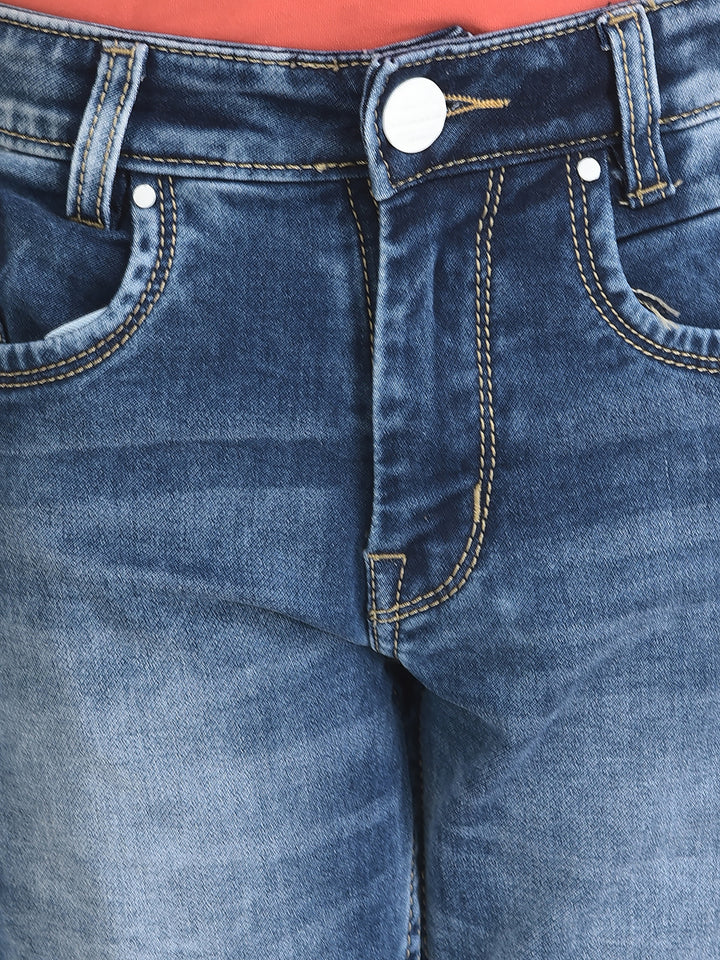 Blue Heavy Fade Jeans-Boys Jeans-Crimsoune Club