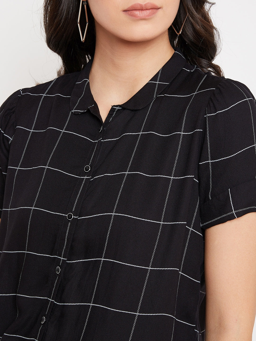 Black and White Checked Shirt - Women Shirts