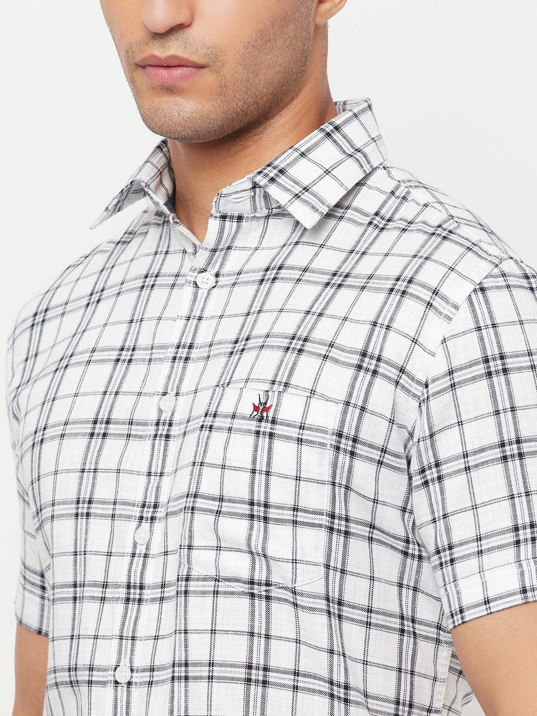 White Checked Shirt - Men Shirts