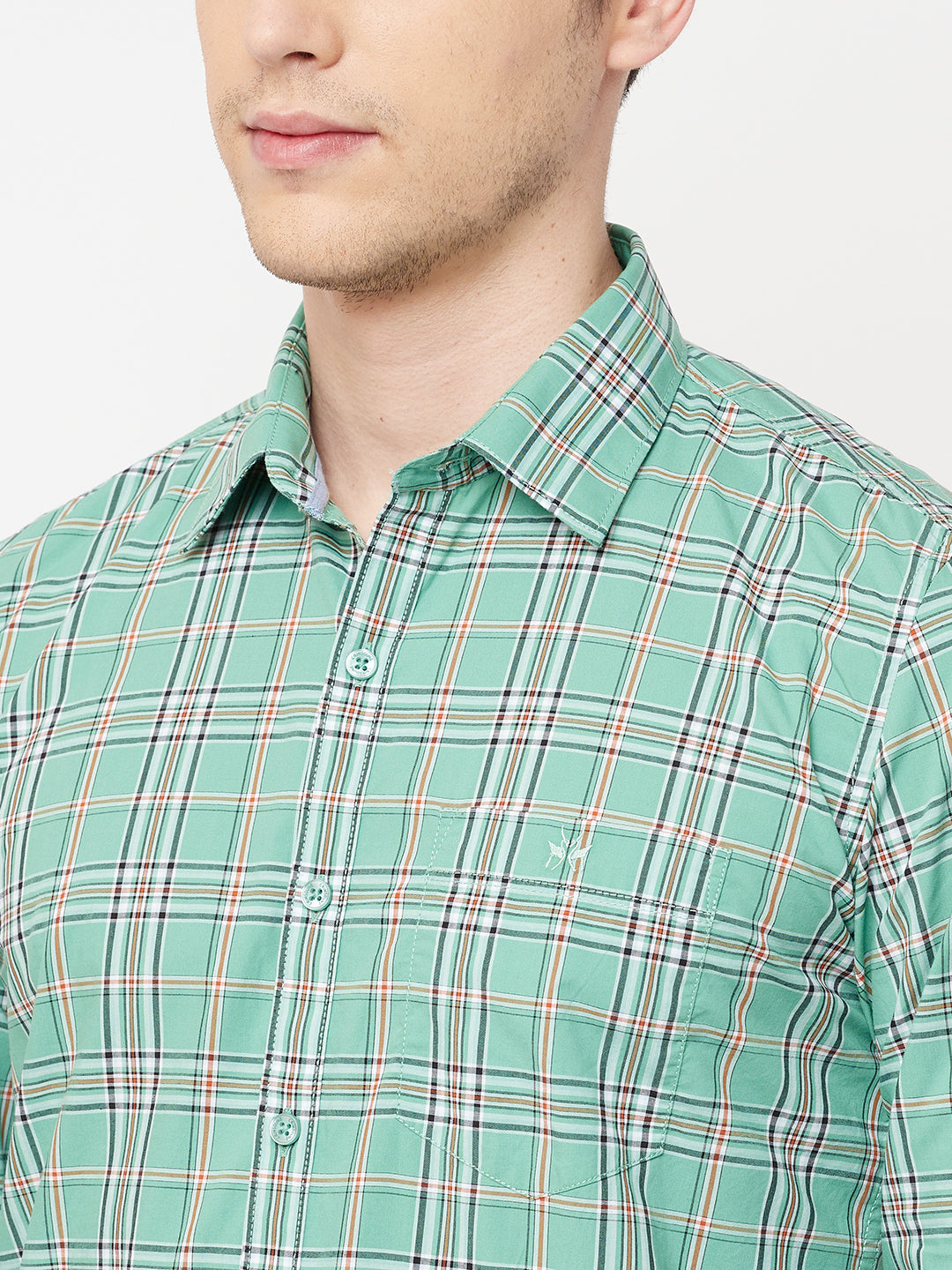 Green Checked Casual Shirt - Men Shirts