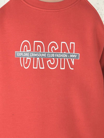  Red Brand-Typographic Sweatshirt 