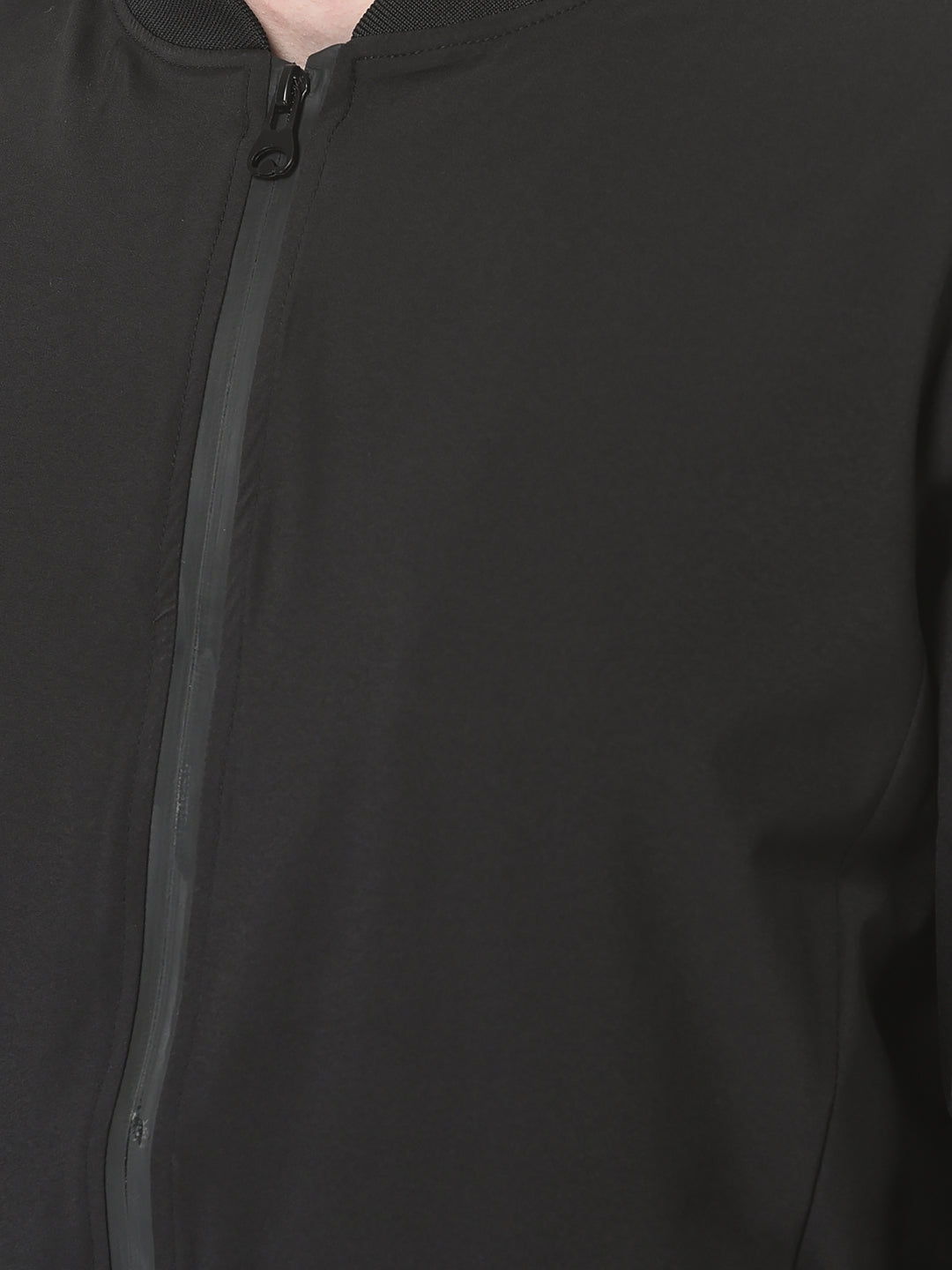  Black Slim Bomber Jacket