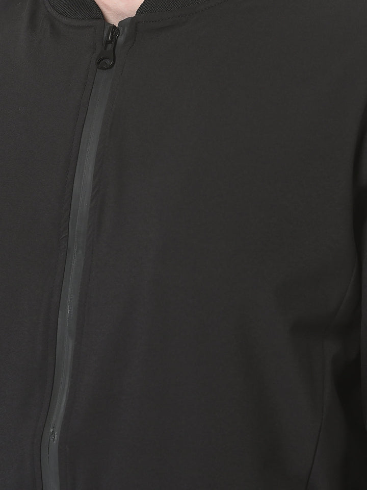  Black Slim Bomber Jacket