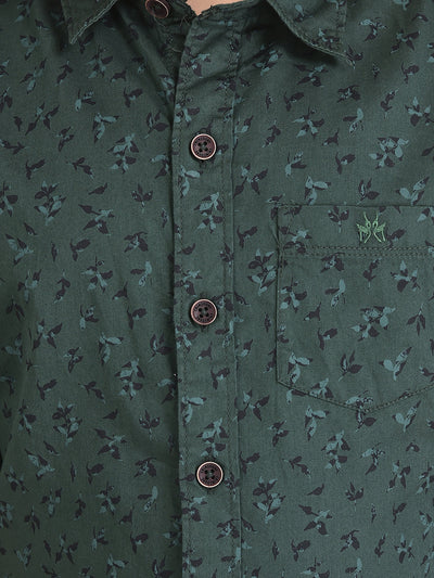 Emerald Green Shirt in Floral Print