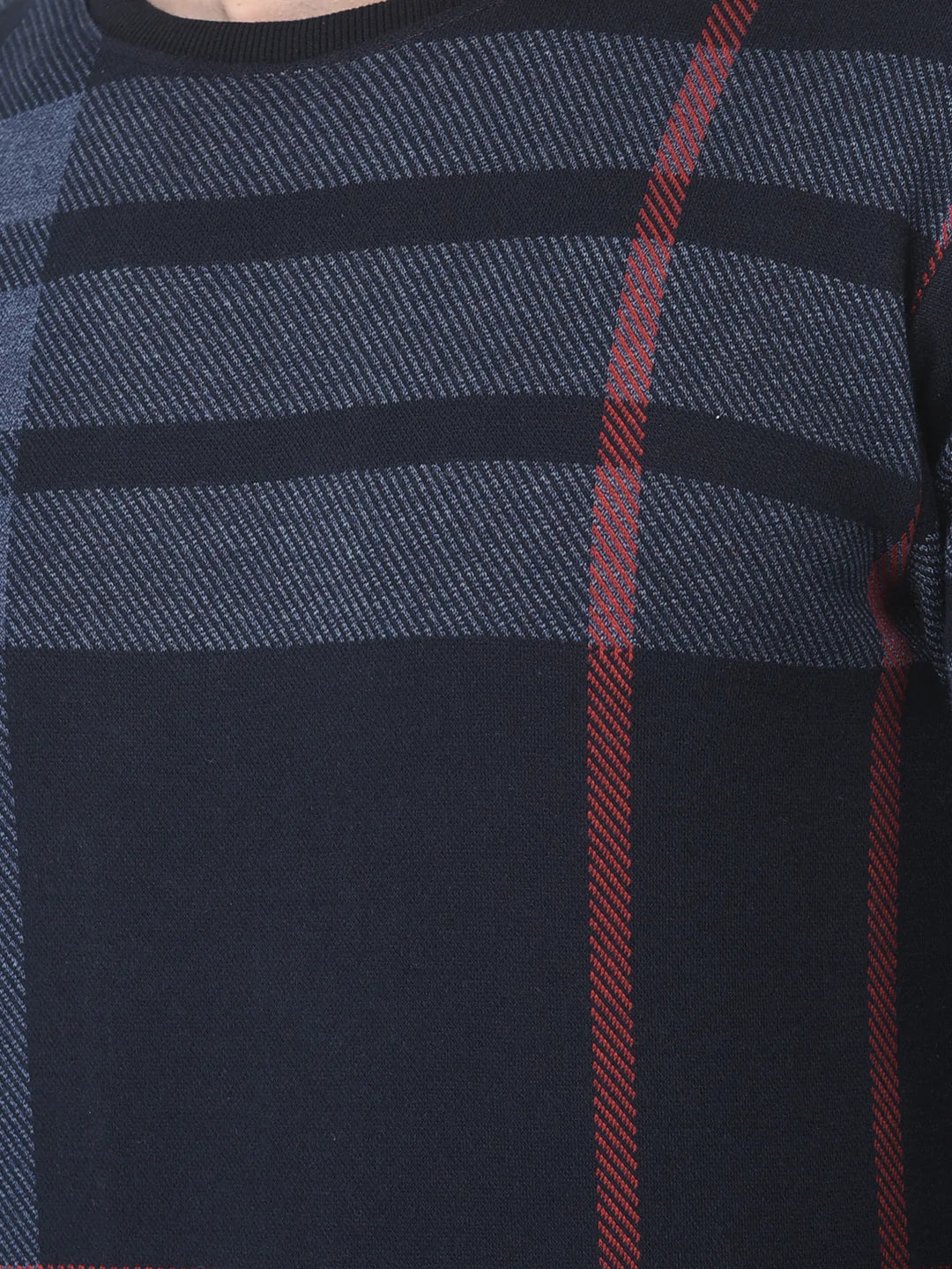  Navy Blue Checkered Sweatshirt 