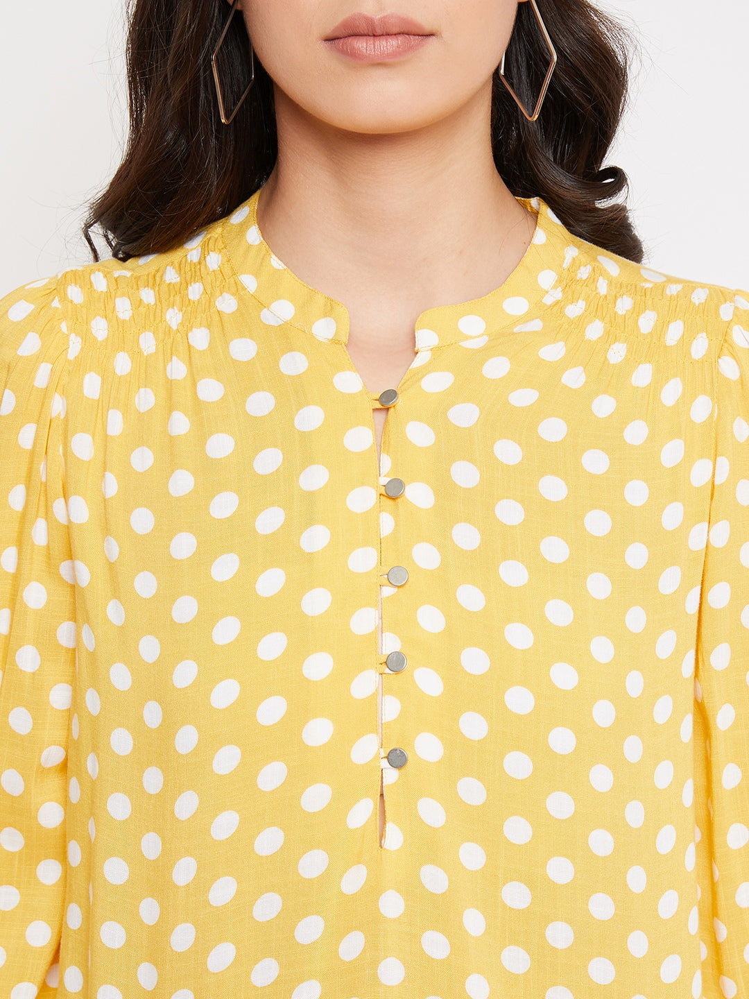 Yellow Polka Dots Tops - Women Tops