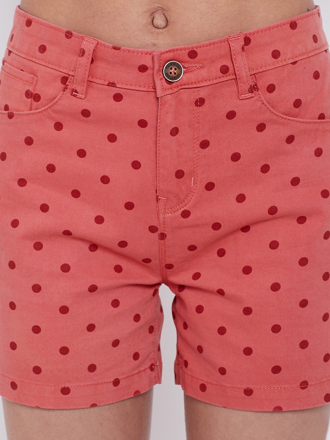 Pink Polka Dot Shorts - Women Shorts