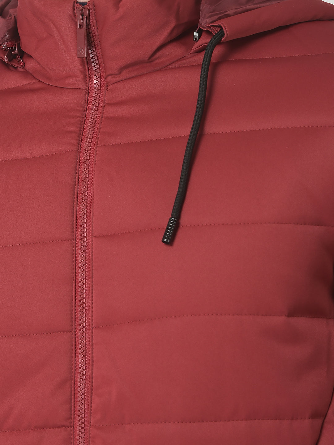  Red Detachable-Hood Jacket