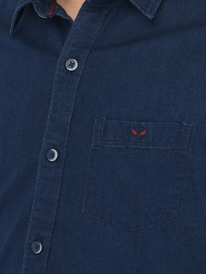 Navy Blue Denim Shirt - Boys Shirts