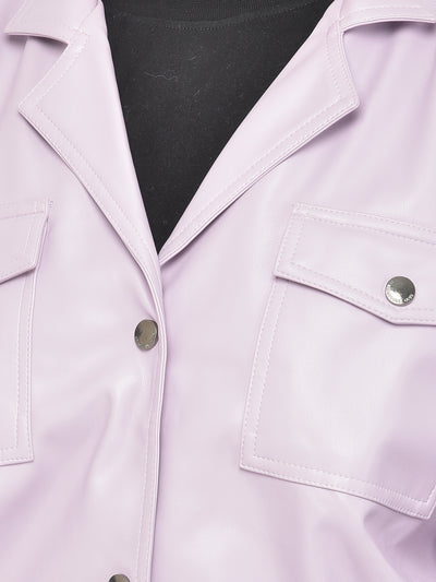 Purple Leather Jacket - Women Jackets